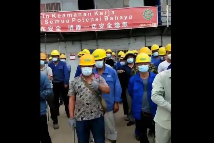 Video diklaim TKA China di Morowali siap perang. 