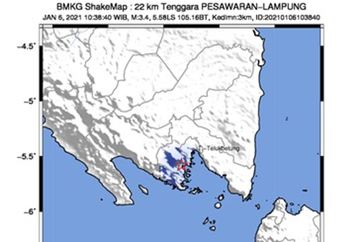 Gempa Lampung, Rabu (6/1/2021)