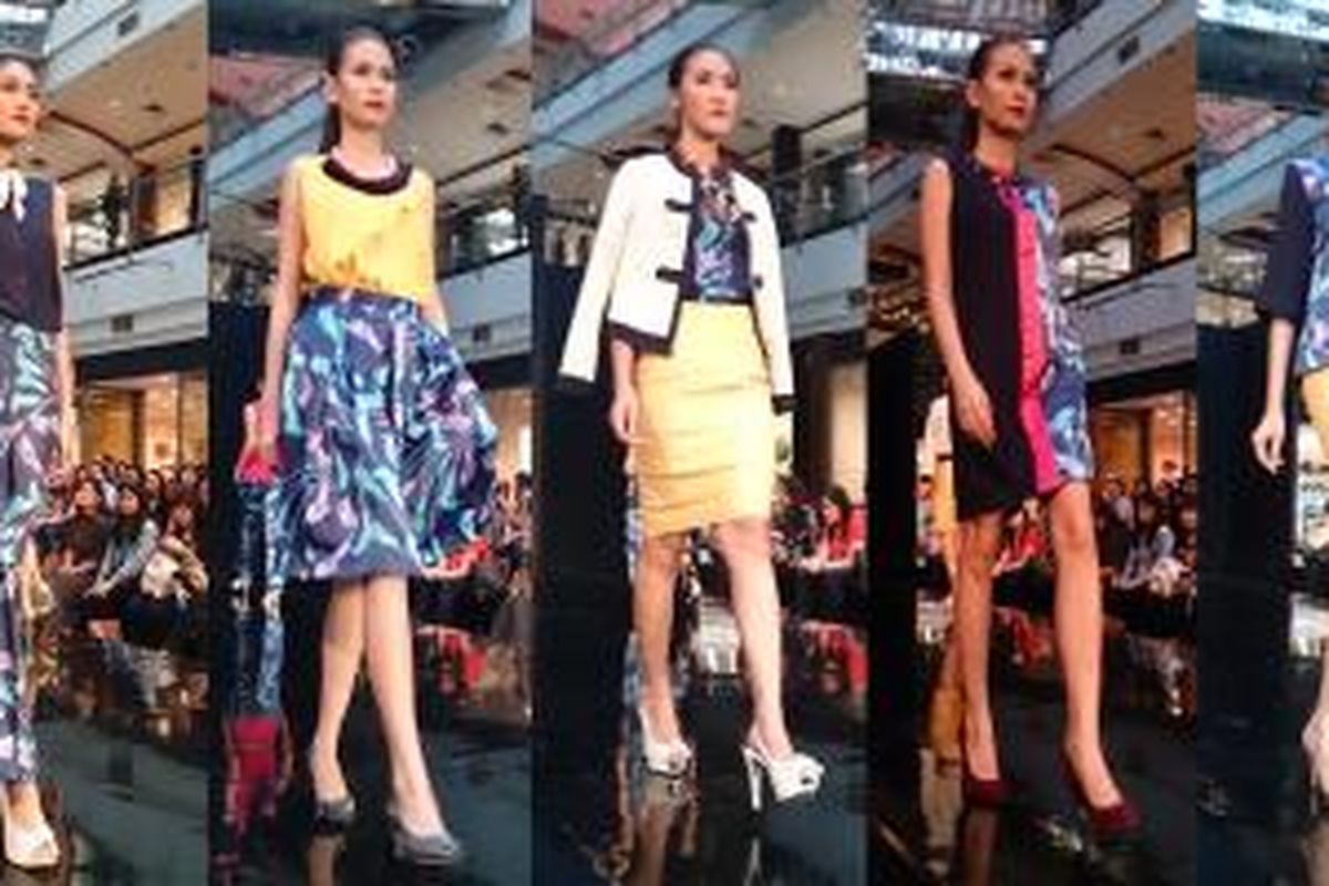 Label busana May & June bersama label aksesori Darling Rock, yang menyuguhkan tampilan masa kini dalam acara Fashionastic, yang diselenggarakan Mal Pondok Indah 2, Jakarta (1/4/205). 