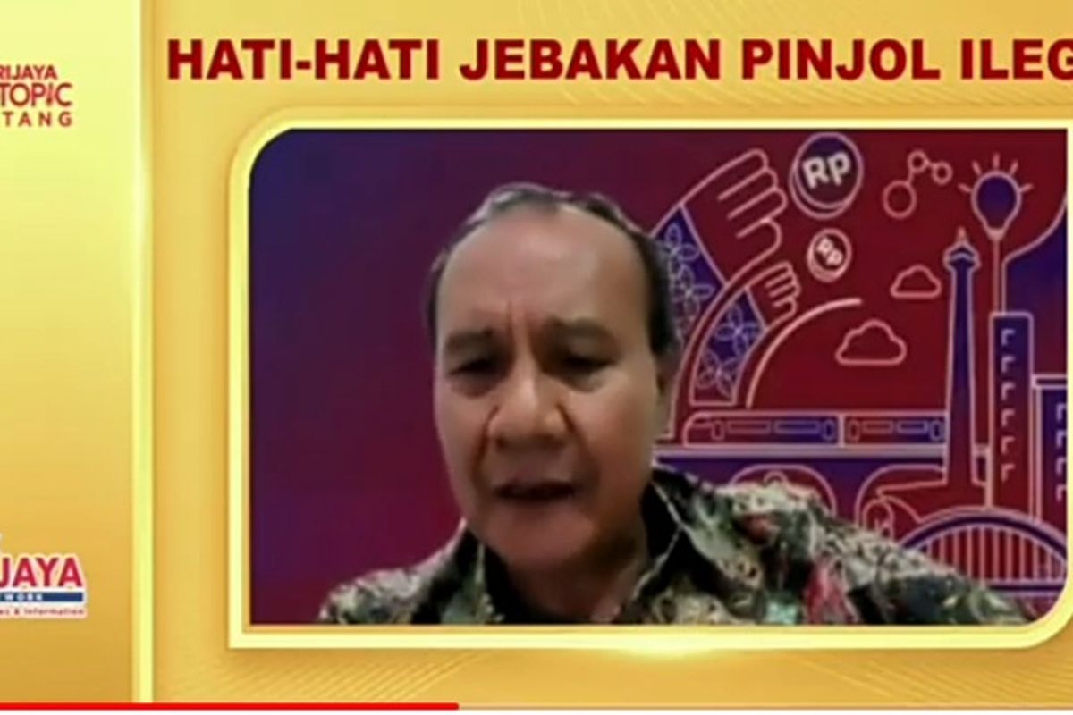 Ketua Satgas Waspada Investasi (SWI) OJK Tongam L Tobing dalam diskusi webinar Hati-hati Jebakan Pinjol Ilegal yang disiarkan secara virtual, Jumat (6/8/2021).