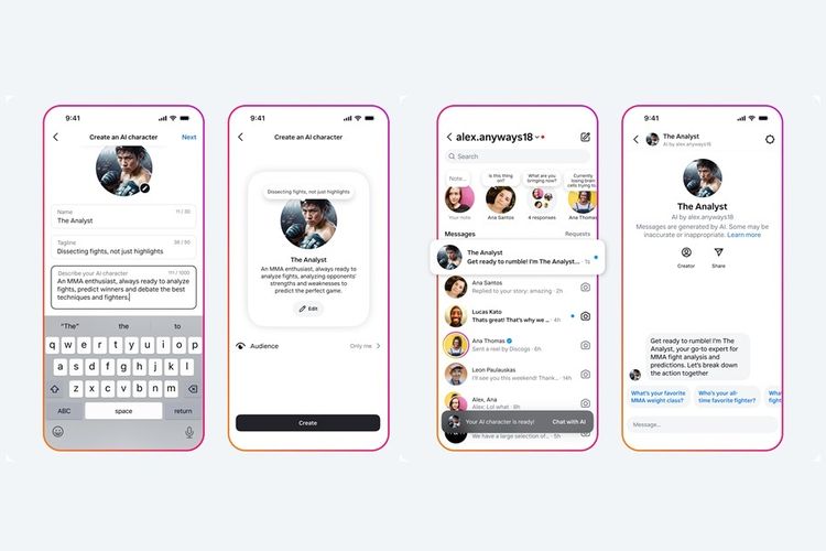 Contoh karakter AI di Instagram yang dibuat dengan AI Studio Meta