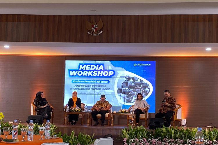 Direktur Utama BPJS Kesehatan, Ghufron Mukti, dalam kegiatan Media Workshop bertema ?Layanan Kesehatan Jiwa Hak Seluruh Peserta? yang digelar di Surakarta, Selasa (16/9/2025).