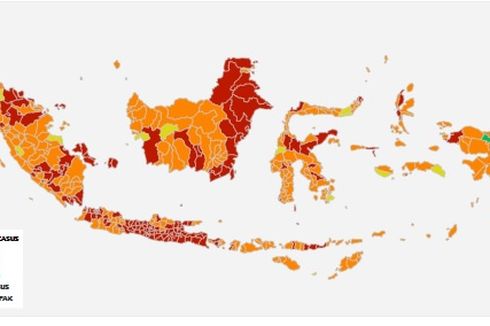 Sebaran 195 Zona Merah di Indonesia Data 25 Juli 2021, Jawa Timur Paling Banyak