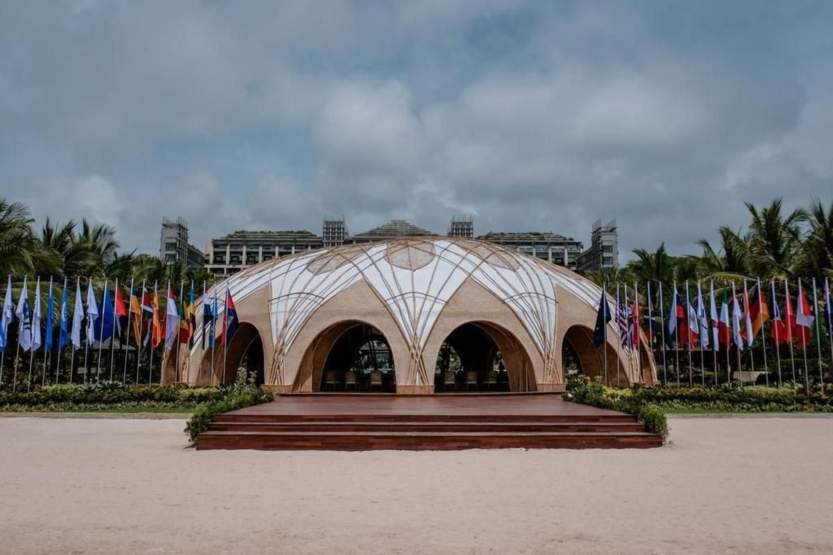 Bamboo Dome di hotel Apurva Kempinski, lokasi tempat tamu KTT G20 melakukan santap siang.