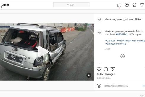 Truk Tabrak Daihatsu Ceria, Ingat Bahaya saat Keluar dari Rest Area