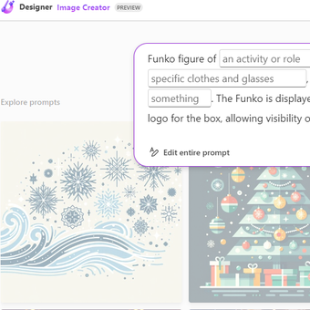 Ilustrasi membuat desain Funko Pop di Microsoft Image Creator.