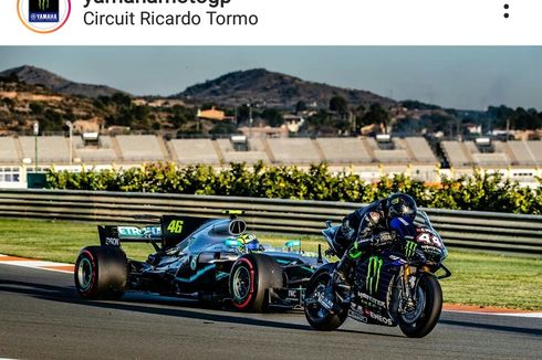Saat Rossi Geber Mobil F1, Lewis Hamilton Tunggangi Motor MotoGP