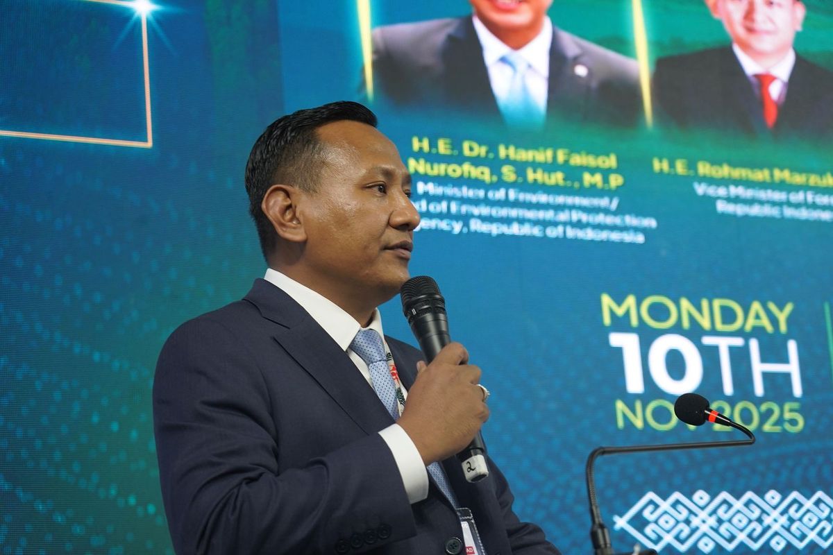 Wamenhut, Rohmat Marzuki, dalam COP30 menjelaskan soal pasar karbon internasional. 
