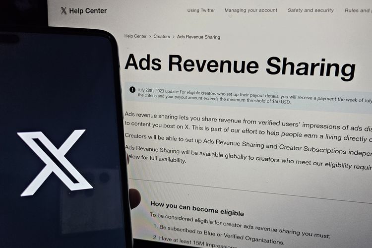 Program Ads Revenue Sharing dari X (dulu Twitter) tersedia secara global di 115 negara, termasuk Indonesia. Kreator konten bisa mendapatkan uang dari program ini.