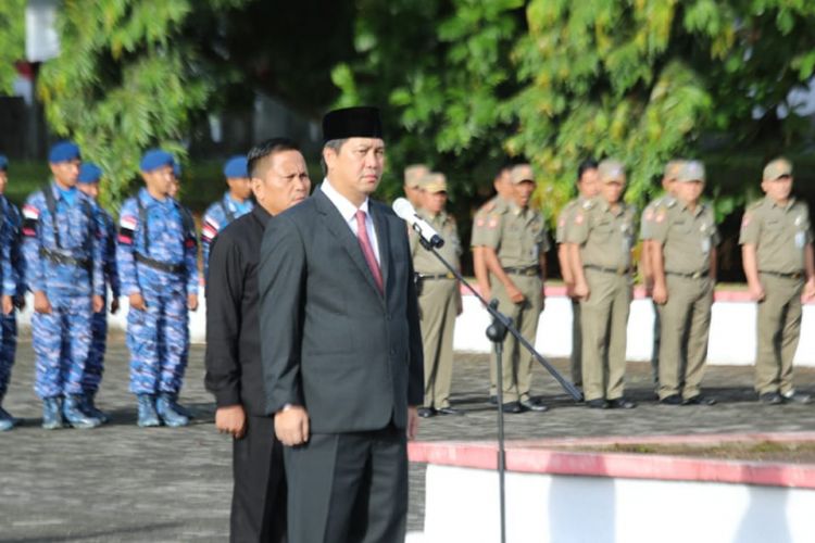 Wakil Gubernur Sulawesi Utara, Steven O.E. Kandouw, menjadi inspektur upacara peringatan Hari Kebangkitan Nasional (Harkitnas) ke-110 di halaman kantor Gubernur Sulawesi Utara, Senin (21/5/2018) pagi
