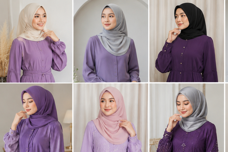 Baju Ungu Cocok dengan Jilbab Warna Apa? Ini 15 Kombinasi yang Stylish dan Elegan