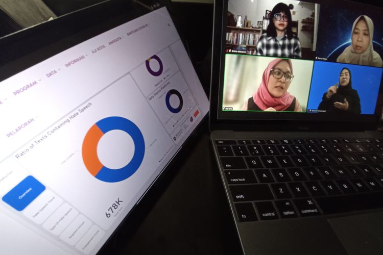 Monash University dan Aliansi Jurnalis Independen (AJI) Indonesia meluncurkan hasil temuan berbentuk dashboard atau visualisasi data berbasis kecerdasan buatan (Artificial Intelligence, AI) mengenai ujaran kebencian selama kampanye pemilu 2024.  