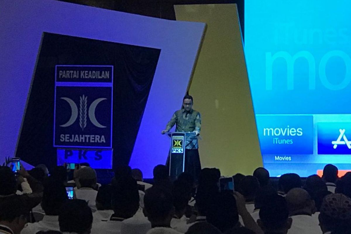 Gubernur DKI Jakarta Anies Baswedan di Hotel Grand Sahid Jaya, Jakarta Pusat, Rabu (30/1/2019).