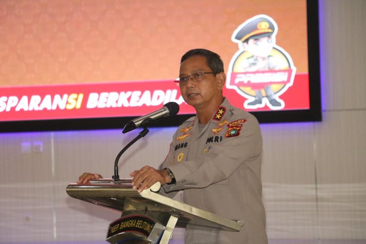 Kapolda Kepulauan Bangka Belitung Irjen Anang Syarif Hidayat saat pelatihan Bhabinkamtibmas di Mapolda, Selasa (6/7/2021).