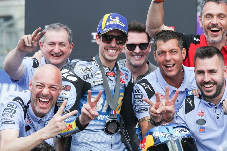 Alex Marquez saat berlaga pada MotoGP Perancis 2025