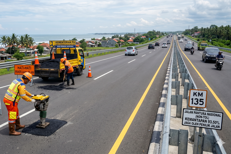 Jalan Pantura Jawa Hampir Mulus, Pekerjaan Tersisa 2 Persen