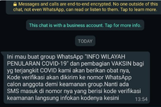 [HOAKS] Informasi Grup Whatsapp untuk Wilayah Covid-19 dan Pembagian Vaksin
