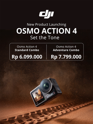 Harga paket Standard Combo dan Adventure Combo kamera aksi DJI Osmo Action 4 dari Erajaya