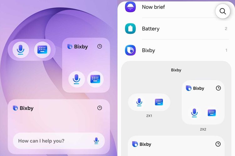 Tampilan widget Bixby di OneUI 9.