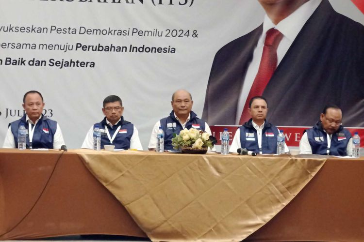 Koordinator FP3 Letnan Jenderal TNI (Purnawirawan) Ediwan Prabowo saat deklarasi dukungan Anies Baswedan sebagai capres 2024, Kamis (6/7/2023).