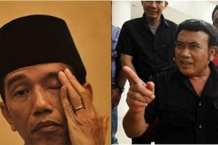 Gubernur DKI Jakarta Joko Widodo dan penyanyi dangdut Rhoma Irama