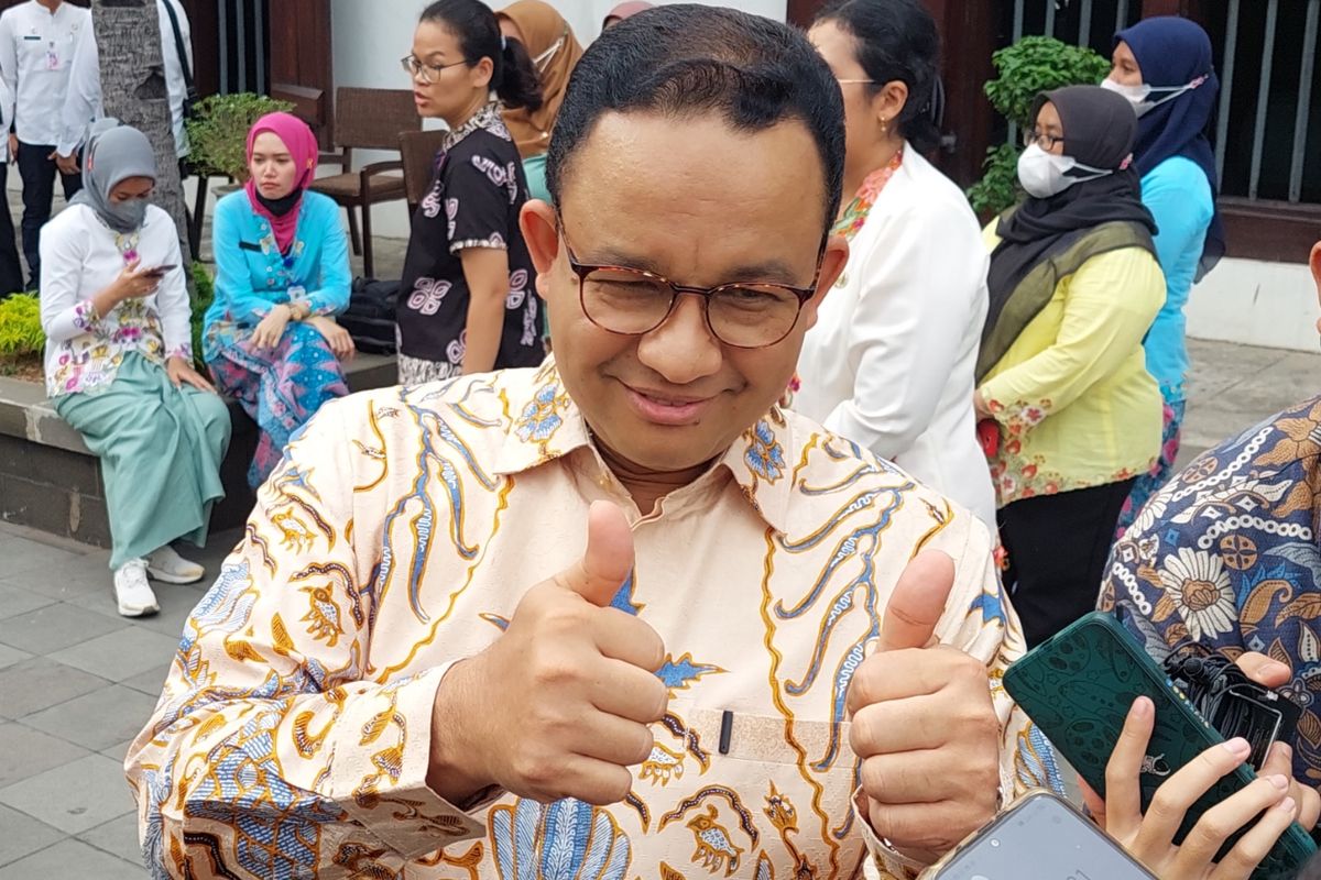 Indonesia's capital Jakarta governor Anies Baswedan speaks to reporters at Maritime Museum in North Jakarta, Friday, Sept. 2, 2022. 