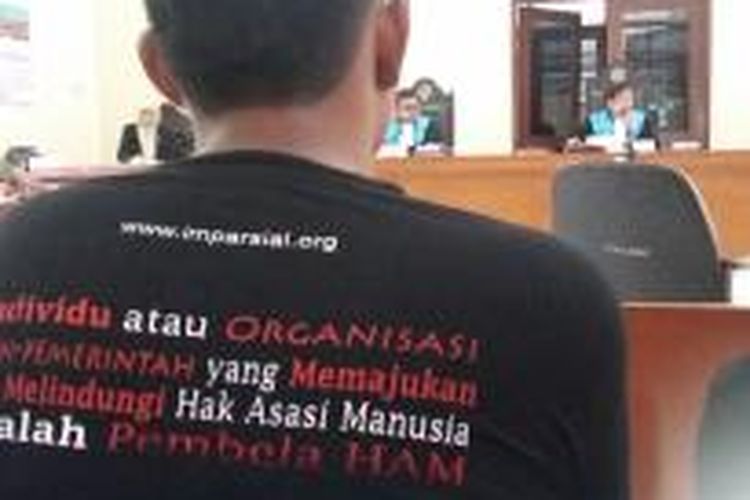 Imparsial menggugat pemberian bebas bersyarat yang dikeluarkan Menteri Hukum dan HAM bagi terpidana kasus pembunuhan aktivis HAM Munir Said Thalib, di Pengadilan Tata Usaha Negara (PTUN), Jakarta Timur, Rabu (25/3/2015).