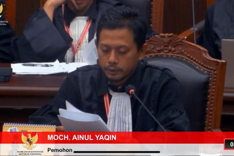 Kuasa hukum PPP, Moch. Ainul Yaqin dalam sidang sengketa Pileg di Gedung Mahkamah Konstitusi (MK) Jakarta Pusat, Kamis (2/5/2024). 