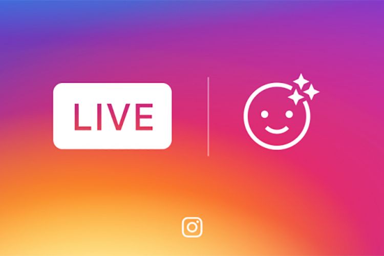 Ilustrasi face filter live streaming di Instagram.