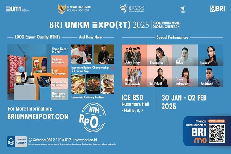 Jelajahi Keseruan BRI UMKM EXPO(RT) 2025, dari Expo 1.000 UMKM hingga Konser Musik