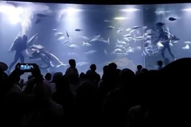 Ribuan masyarakat mengunjungi Aquarium Indonesia Pangandaran saat libur Lebaran karena menawarkan bentuk dan pemandangan yang unik.