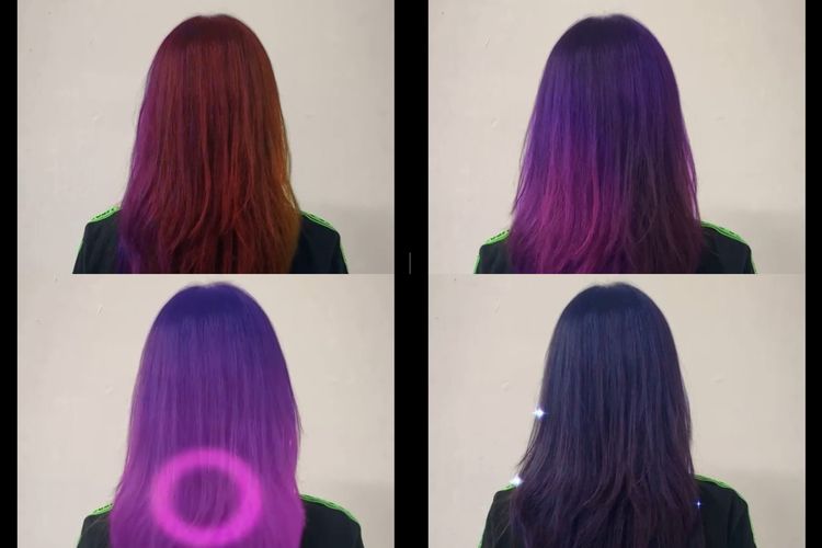 Ilustrasi 4 efek warna rambut yang bisa ditampilkan Razer Rapunzel.