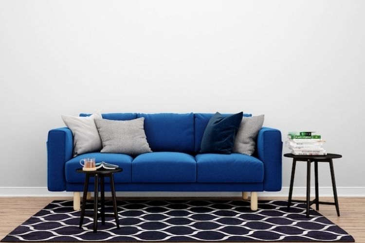 Ilustrasi sofa biru