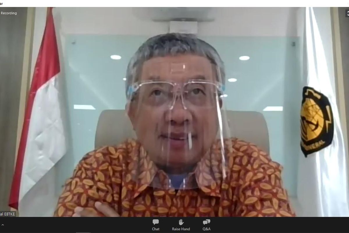 Dirjen EBTKE F.X. Sutijastoto dalam jumpa pers ?Update Kinerja Subsektor EBTKE? yang dilakukan secara secara virtual, Selasa (28/7/2020).
