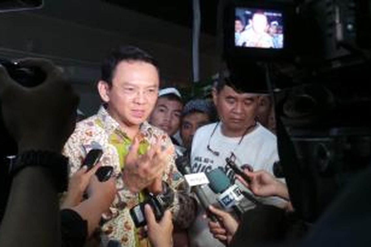 Wakil Gubernur DKI Jakarta Basuki Tjahaja Purnama saat menghadiri Peringatan Haul ke-4 Gus Dur, di Pondok Pesantren Ciganjur, Jakarta Selatan, Sabtu (28/12/2013).