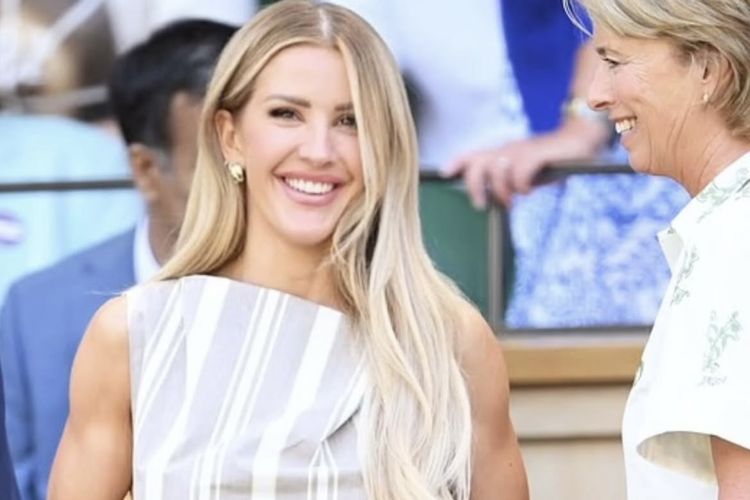 Gaya anggun Ellie Goulding di acara Wimbledon 2025, di London, Inggris.
