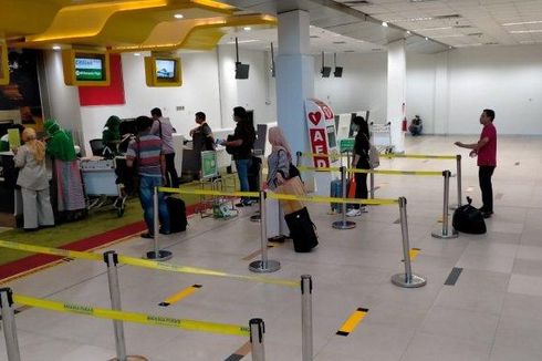 Bandara Sultan Thaha Jambi Terapkan Social Distancing, Ini Penampakannya