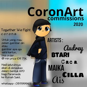 Proyek CoronART ini merupakan proyek kreatif independen yang dibuat murni dari keinginan murid-murid kelas 6 Sekolah Cikal untuk mendukung upaya memerangi Covid-19.