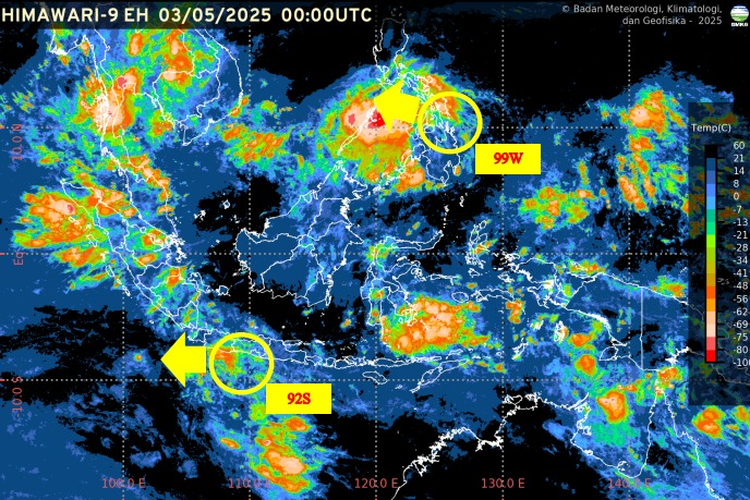 Indonesia Diapit 2 Bibit Siklon Saat Musim Kemarau, Cuaca Ekstrem Meningkat?