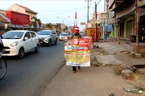 Mahmudin Jalan Kaki dari Wonosobo ke Jakarta demi Upacara HUT RI dengan Jokowi