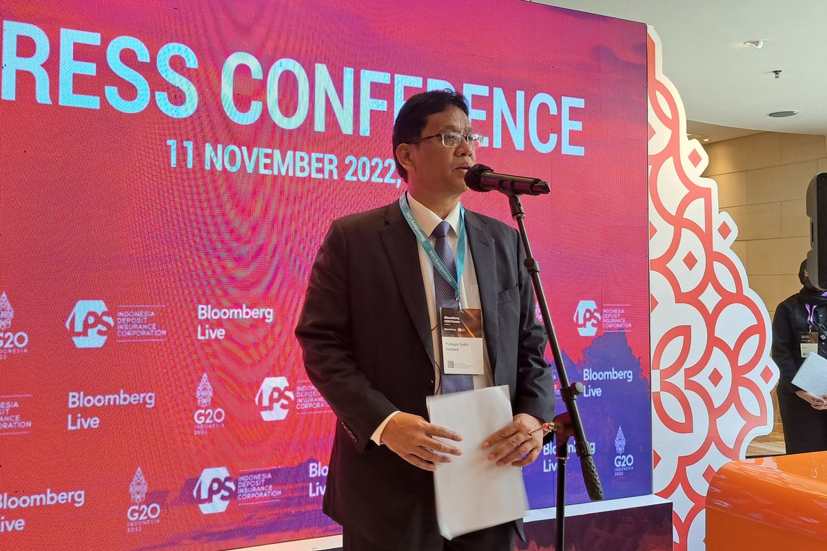 Ketua Dewan Komisioner Lembaga Penjamin Simpanan (LPS) Purbaya Yudhi Sadewa di Nusa Dua, Badung, Bali, Jumat  (11/11/2022).