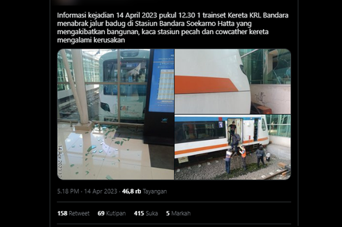 Viral, Unggahan Kereta Bandara Tabrak Jalur Stasiun Bandara Soekarno Hatta hingga Kaca Pecah, KCI: Kami Memohon Maaf