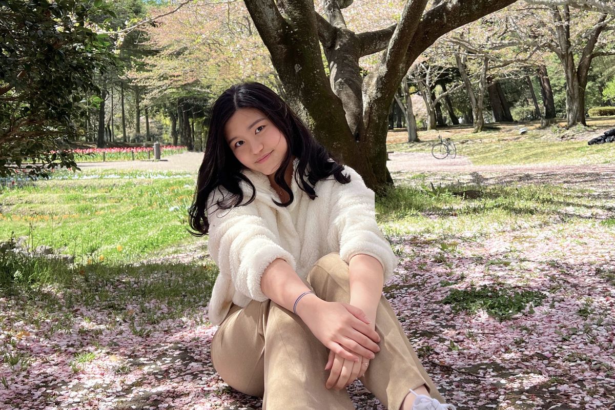 Sharen Graciella Erisimo (21), mahasiswa asal Indonesia yang berkuliah di Ritsumeikan Asia Pacific University, Beppu, Jepang. 