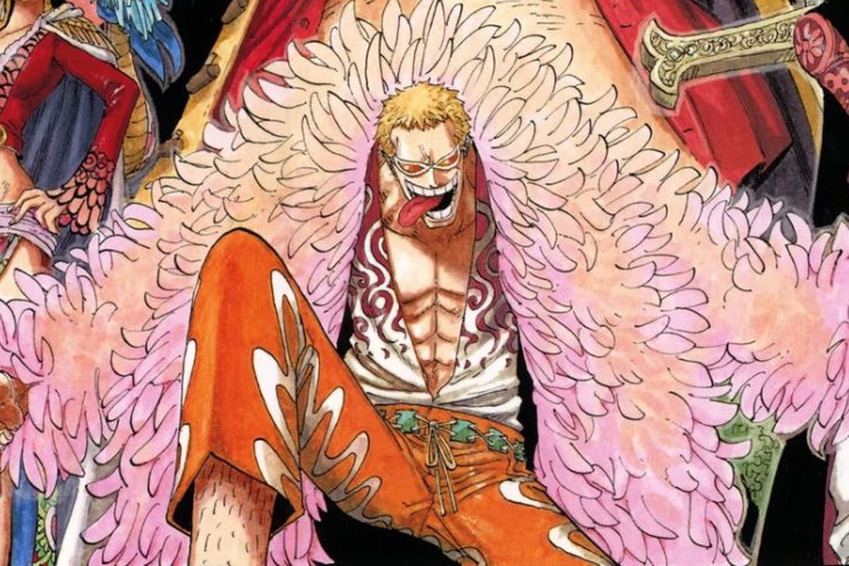 Potret karakter dari Donquixote Doflamingo.