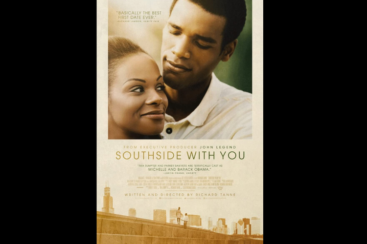 Parker Sawyer dan Tika Sumpter dalam film drama Southside with You (2016).