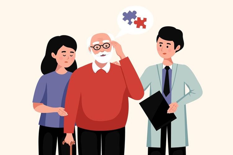 Ilustrasi lansia yang sering lupa