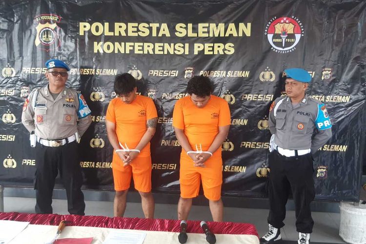 DS (24) dan EA (23) pelaku dalam kasus penganiayaan seorang pelajar di Sleman. Akibat kejadian ini korban mengalami luka akibat senjata tajam di bagian punggung. (Foto Istimewa).