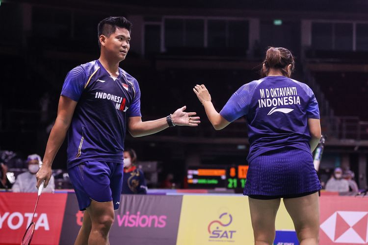 Pasangan ganda campuran Indonesia, Praveen Jordan/Melati Daeva Oktavianti, lolos ke perempat final Thailand Open 2021, Kamis (14/1/2021) di Court 3 Impact Arena, Bangkok.