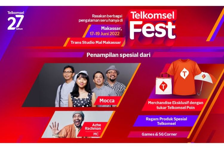 Grub band Mocca akan mengisi acara di Telkomsel Fest Makassar. 


