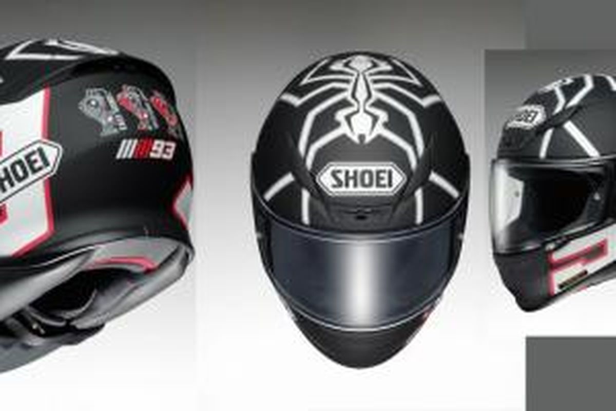 Helm Shoei RF1200 corak Semut Hitam, terinspirasi Marc Marquez.